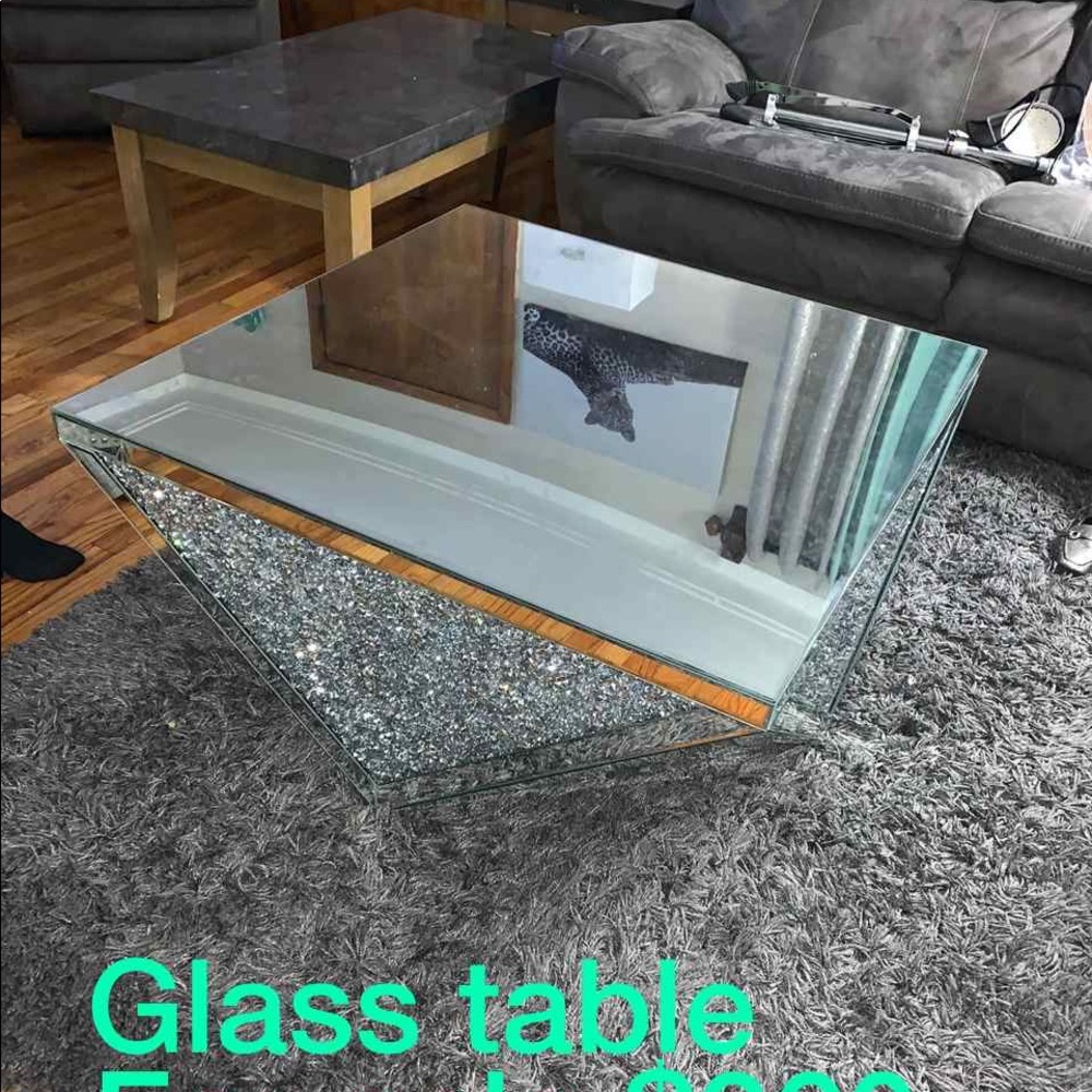 Glass table for living room area